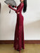 Wine Red 1970s Sheer Mesh Ruffle Maxi Dress
