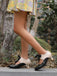 Vintage Colorblock Lace-Up Kitten Heel Shoes