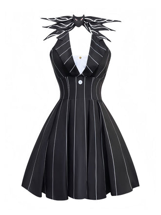 1960s Nightmare Before Christmas Bat Striped Dress