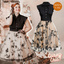 Black 1950s Butterfly Patchwork Vintage Dress