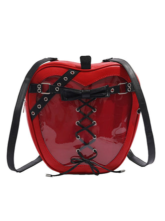 Gothic Apple Corset Bow Leather Crossbody Bag