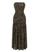 1930s Bandeau Zebra Print Mesh Split Dress
