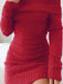 1980s Off-Shoulder Mohair Long Sleeves Dress