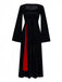 1930s Velvet Bell-Sleeve Wednesday Addams Style Dress