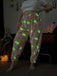 1970s Halloween Glowing Pumpkin Ghost Pajama Pants