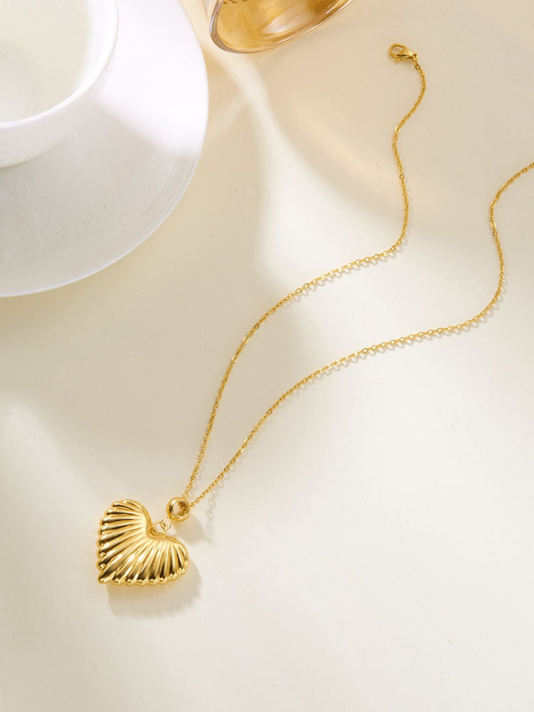 Vintage Stainless Steel Heart Necklace