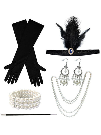 6PCS 1920s Flapper Costume Accessory Set