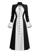 [Pre-Sale] 1940s Nun Style Black White Contrast Ruffle Dress
