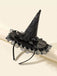 Black Gothic Lace Rose Wizard Hat Headband