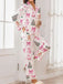 White 1940s Christmas Candy Canes Pajama Set