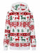 Multicolor 1940s Reindeer & Christmas Tree Plush Hoodie