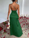 1960s One Shoulder Ruched Slit Satin Dress
