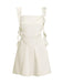 1980s Solid Ruffled Strap Square Neck Dress