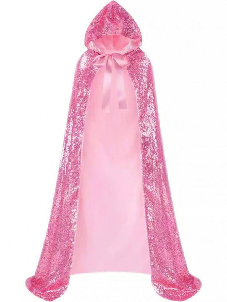 Retro Princess Style Solid Tie Hooded Cape Cloak