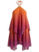 Orange 1960s Gradient Halter Layered Chiffon Mini Dress