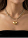 Gold Heart Pendant Layered Necklace