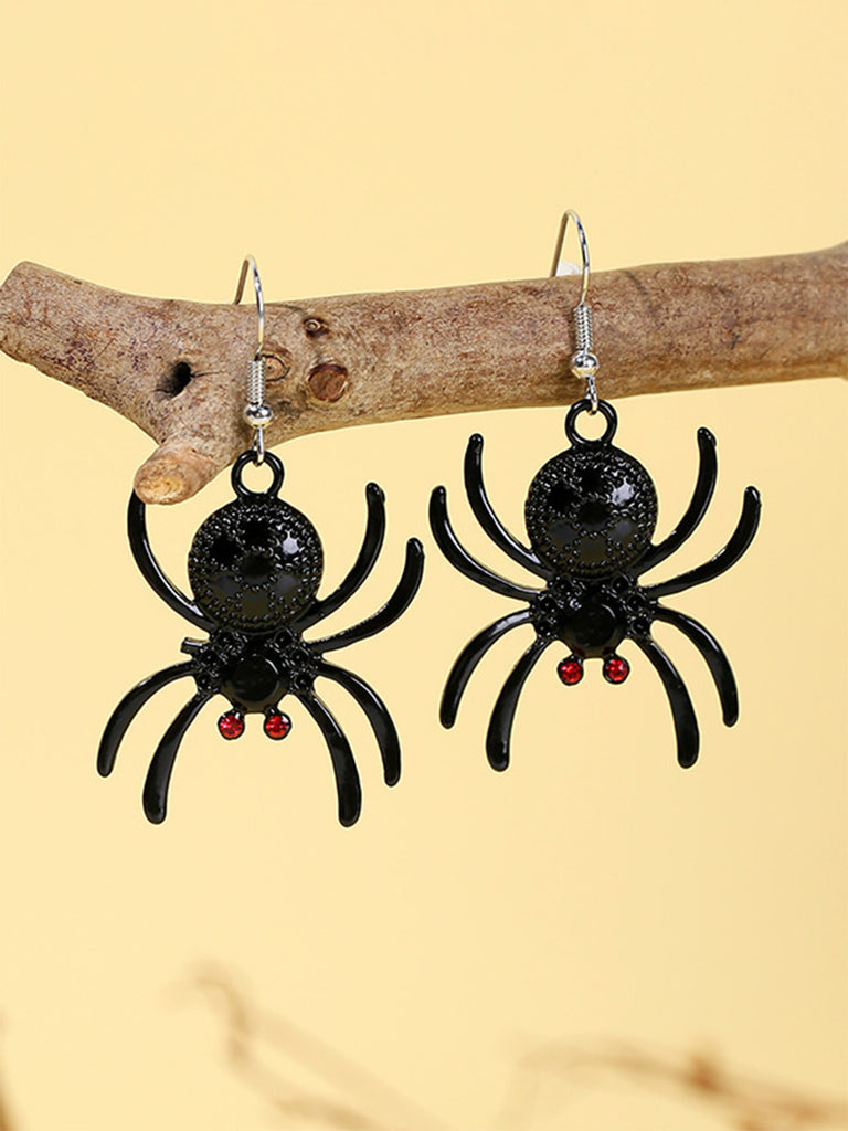 Black Halloween Spooky Spider Earrings