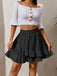 1940s Solid Irregular Ruffle Elastic Waist Skirt