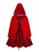 Red 1980s Velvet Lace Sequined Strapless Dress & Cape