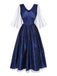 Blue 1970s Halloween Starry Witch Tulle Costume Dress
