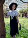 Black 1930s Dots Tie Neck Mermaid Dress