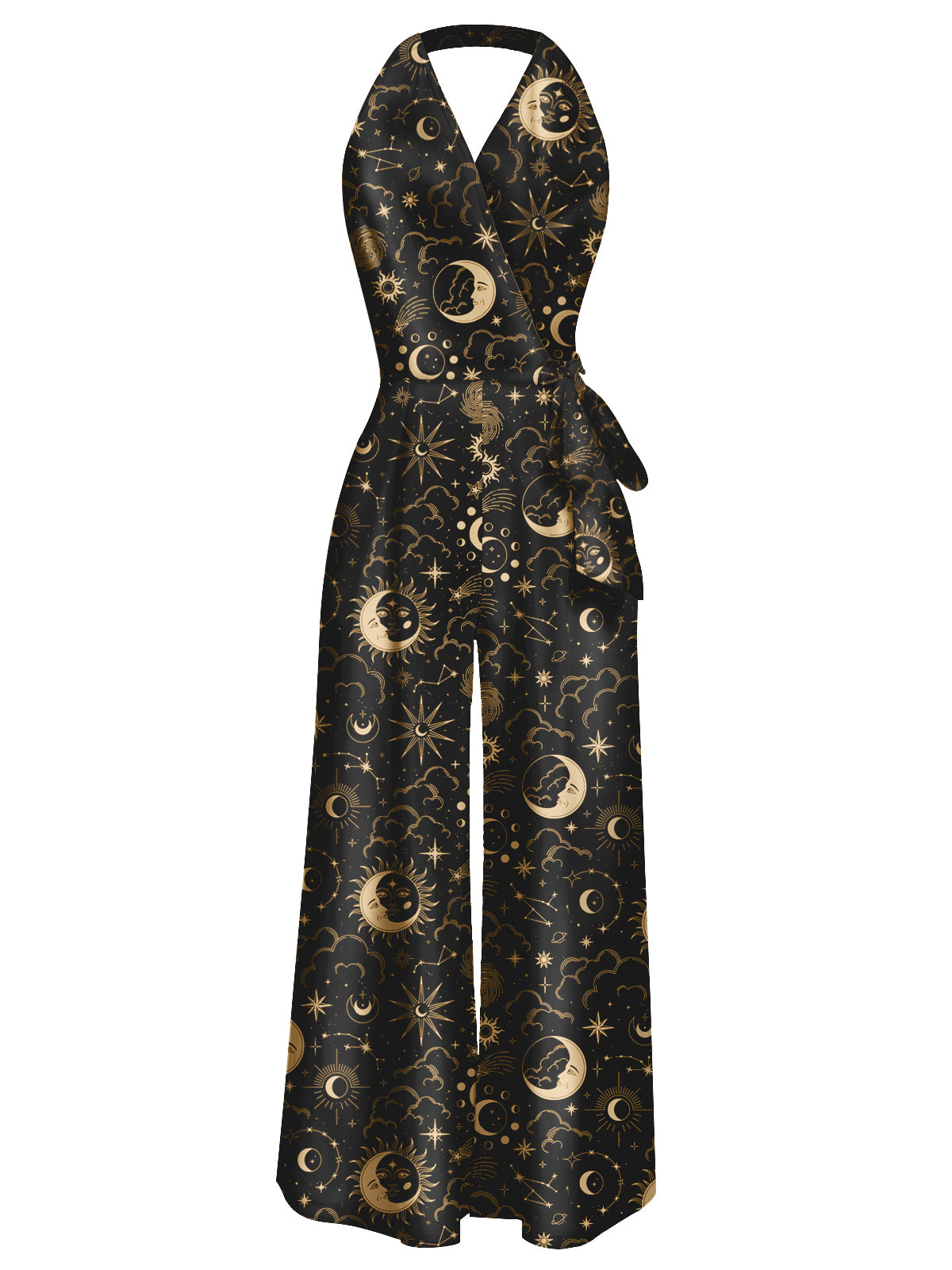 1960s Halter Colorblock Floral Sleeveless Jumpsuit | Retro Stage