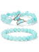 Crystal Beaded Butterfly Charm Bracelet Set