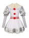 Silver 1960s Halloween IT Pennywise Striped Puff Sleeve Puffy Dress