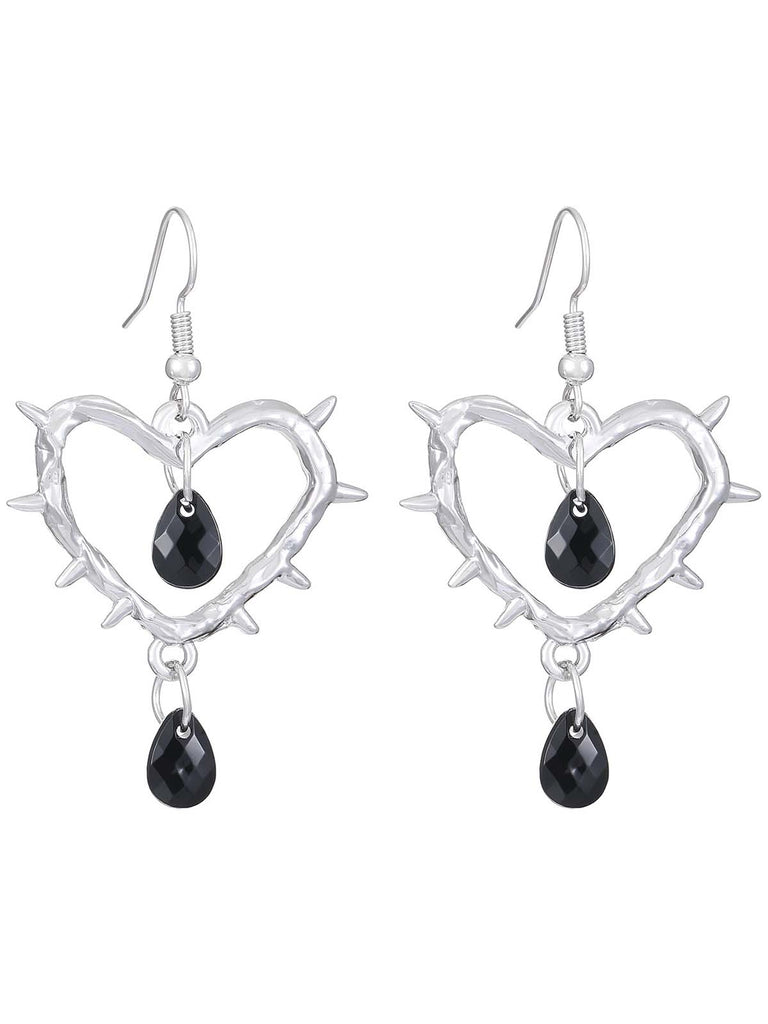 Vintage Heart-Shaped Thorn Earrings