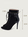 Metallic Open Toe Stiletto Drawstring Mid-Calf Boots