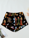 1970s Halloween Witch Print Satin Pajama Set