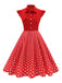 1950s Polka Dot Bow Swing Dress