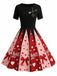 [Pre-Sale] 1950s Valentine Heart Bow Print Swing Dress