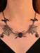 Vintage Gothic Spider & Web Alloy Necklace