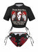 1980s Black Skull Rose Graphic Bikini Set