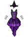 1970s Halloween Spiderweb Lace Witch Costume Set