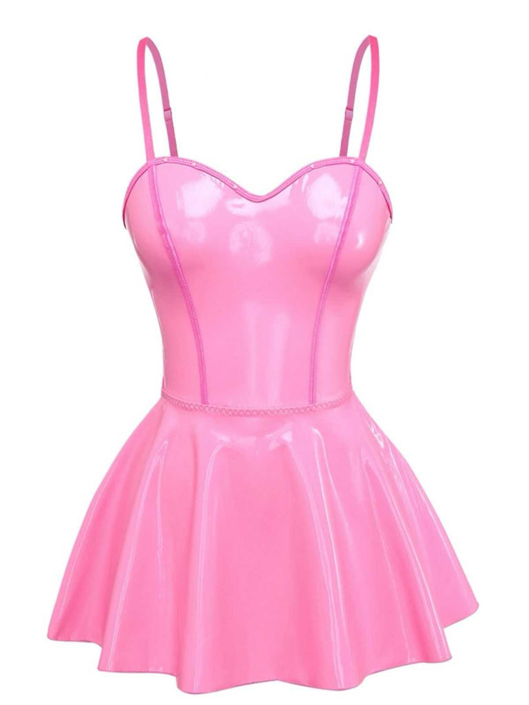 1980s Bunny Costume Latex Dress With Ears Headband