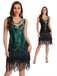 1920s Sequin Flapper Dress with Fringe Hem