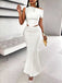 2PCS Solid 1930s One Shoulder Top & Mermaid Skirt