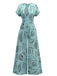 1970s V-Neck Abstract Line Wide-Leg Jumpsuit