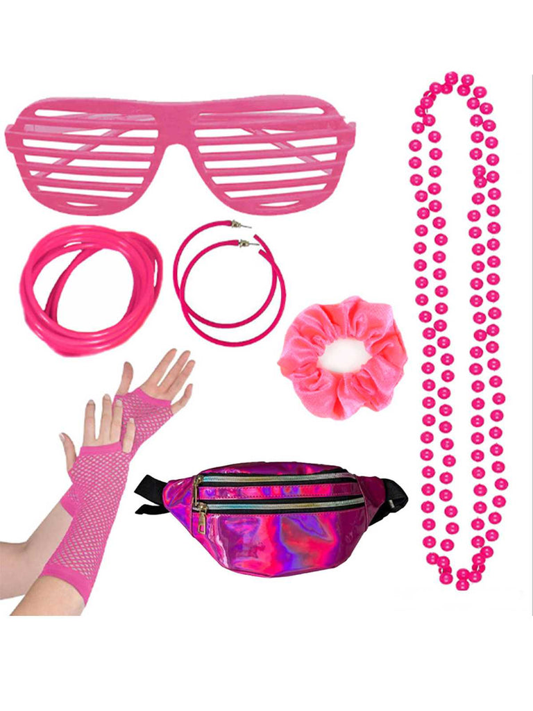 1980s Retro Costume Colorful Accessory Set