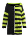 1980s Halloween Lace-Up Striped Distressed Knit Sweater