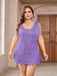[Plus Size] Purple 1920s Sleeveless Fringe Dress