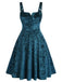 [Plus Size] 1950s Buckle Strap Velvet Sleeveless Dress