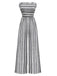 1970s Strapless Boho Stripes Wide Leg Jumpsuit