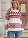 Red & White 1950s Christmas Fair Isle Knit Sweater