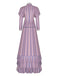 Lavender 1930s Corpse Bride Ruffled Striped Costume Set