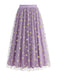 1940s Daisy Mesh High Waist A-Line Skirt
