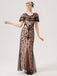 1920s Beaded Mesh Short Sleeve Charleston Dress
