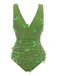 Green 1960s 3D Butterfly Mesh Swimsuit